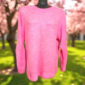 Zara Hot Pink Lightweight Oversized Cozy Sweater for Women New Without Tags